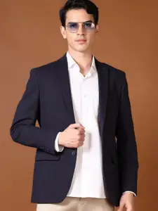 V-Mart Self Designed Notched Lapel Single Breasted Formal Blazer