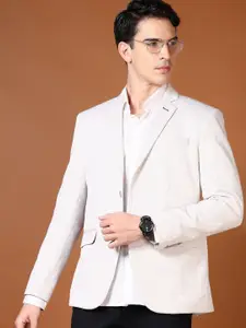 V-Mart Checked Notched Lapel Collar Single-Breasted Casual Blazer