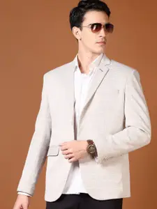 V-Mart Checked Notched Lapel Single Breasted Blazer