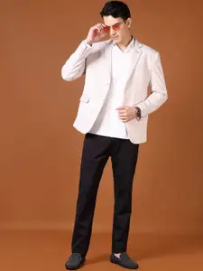 V-Mart Checked Notched Lapel Single-Breasted Blazer