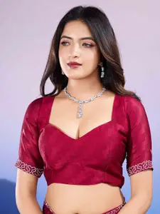 Mitera Embellished Beads and Stones Poly Chiffon Saree