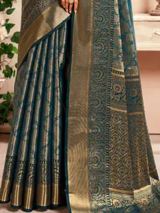 DEVATITHI Woven Design Indigo PURE DHARMAVARAMWITH ZARI WEAVING Saree