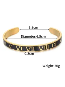 MEENAZ Men Silver-Plated Stainless Steel Antique Cuff Bracelet