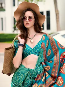 DEVATITHI Printed Japan Satin Saree