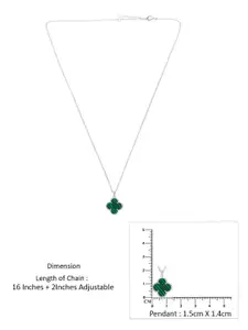 KAI JEWEL Sterling Silver Rhodium-Plated Floral Pendants with Chains