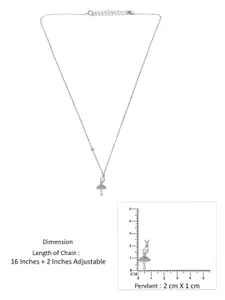 KAI JEWEL Sterling Silver Rhodium-Plated Contemporary Stone Studded Pendants with Chains