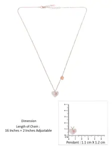 KAI JEWEL Sterling Silver Rose Gold-Plated Heart Shaped Pendants with Chains