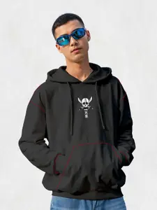 Crazymonk Printed Anime Shanks Oversized Fit Hooded Sweatshirt