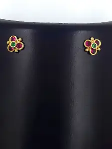 Anujeet Fashion Hub Gold-Plated American Diamond Contemporary Studs