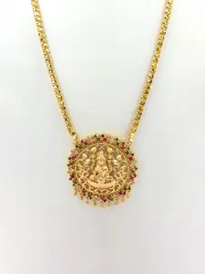 Anujeet Fashion Hub Gold-Plated American Diamond Necklace