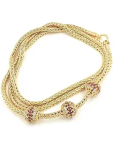 Anujeet Fashion Hub Gold-Plated American Diamond Necklace