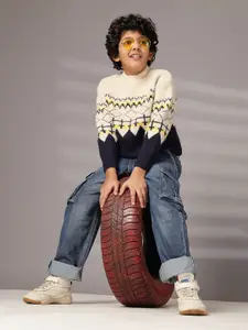 Albion By CnM Boys Self Design Woollen Pullover