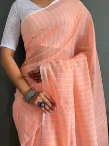 Mitera Striped Chanderi Linen Saree