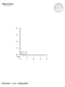 TOUCH925 Pure Silver Cubic Zirconia Flat Leaf Ring Nosepin