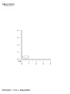 TOUCH925 Pure Silver Cubic Zirconia Beaded Bail Ring Nosepin