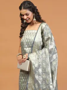 Meena Bazaar Floral Woven Design Unstitched Dress Material