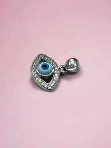 AMONROO 925 Sterling Silver Rhodium-Plated Evil Eye Cubic Zirconia Pendant