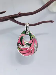 AMONROO  925 Sterling Silver Rhodium-Plated Teardrop Shaped Pendants