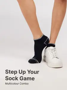 CULT Men Pack of 3 Ankle Length Cotton Socks Multi Colour