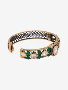 Kushal's Fashion Jewellery Victorian-Plated Kundan Kada Bangle