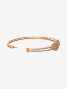 Kushal's Fashion Jewellery Gold-Plated Cubic Zircon Studded Kada Bangle