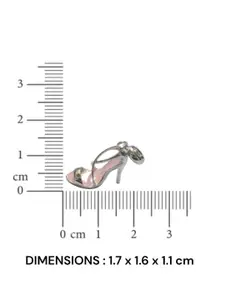 Luxevogue 925 Sterling Silver Rhodium-Plated Sleek Metallic Stiletto Shoe Pendant