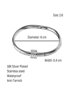 AQUASTREET 18K Rhodium Plated Zircon Waterproof Antitarnish Bangle Bracelet