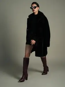 Theater Women Nagini Textured Block Heel Winter Boots