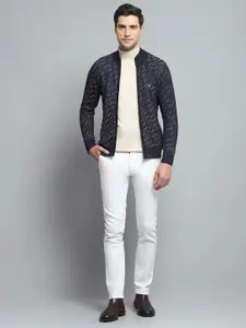 Monte Carlo Men Printed Front-Open Sweaters