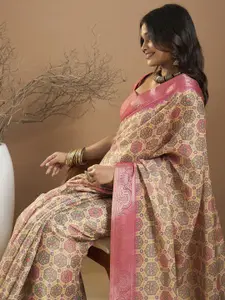 Sangria Ethnic Motifs Printed Kanjeevaram Saree