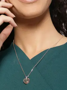 DIVASTRI Rose Gold-Plated Heart Shaped Pendants