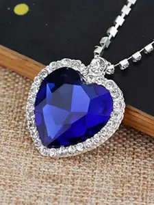 DIVASTRI Silver-Plated Heart Shaped Pendants