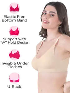 Tweens Lightly Padded Invisi-Fit Elastic-Free Bottom Band Seamless Bonded Bra