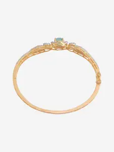 Kushal's Fashion Jewellery Rhodium-Plated Zircon Studded Party Kada