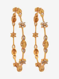 Kushal's Fashion Jewellery Women Gold-Plated Antique Bangle