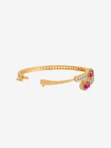 Kushal's Fashion Jewellery Women White Rhodium-Plated Kada Bangle