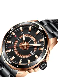 Curren Men Brass Dial & Stainless Steel Wrap Around Straps Analogue Watch CR-8359