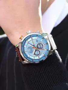 Curren Men Brass Printed Dial & Leather Wrap Around Straps Analogue Watch CR-8291