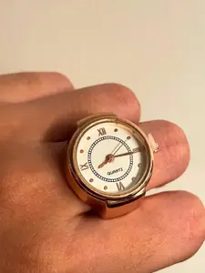 DressBerry Rose-gold plated Stretchable Analogue Watch Ring