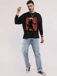 CHKOKKO Men Graphic Printed Round Neck Relaxed Fit T-shirt