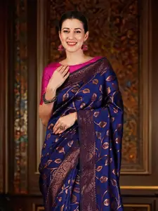 Sangria Woven Design Banarasi Saree With Blouse Piece