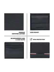 Tommy Hilfiger Men Textured Leather Two Fold Wallet