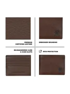 Tommy Hilfiger Men Textured Leather Two Fold Wallet