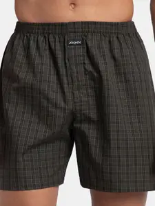 Jockey Pack of 2 Super Combed Mercerized Cotton Woven Checkered Boxer Shorts with Side Pocket - 1223