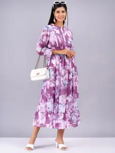 KALINI Women Floral Printed Fit & Flare Midi Dress