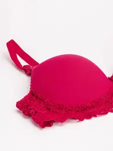 DressBerry Women Pack of 2 Medium Coverage Lightly Padded Lace Bra