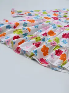 Bella Moda Girls Floral Printed Cotton Fit & Flare Dress