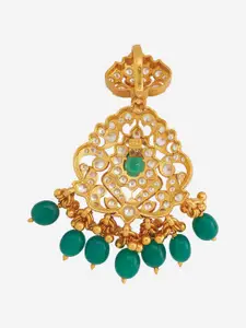 Kushal's Fashion Jewellery Embellished Bridal 92.5 Contemporary Temple Pendant