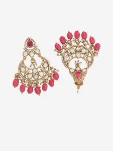 Kushal's Fashion Jewellery Gold Plating Contemporary Chandbalis Kundan Earrings