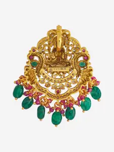 Kushal's Fashion Jewellery Embellished Bridal 92.5 Contemporary Temple Pendant